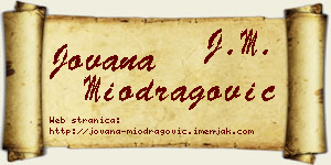 Jovana Miodragović vizit kartica